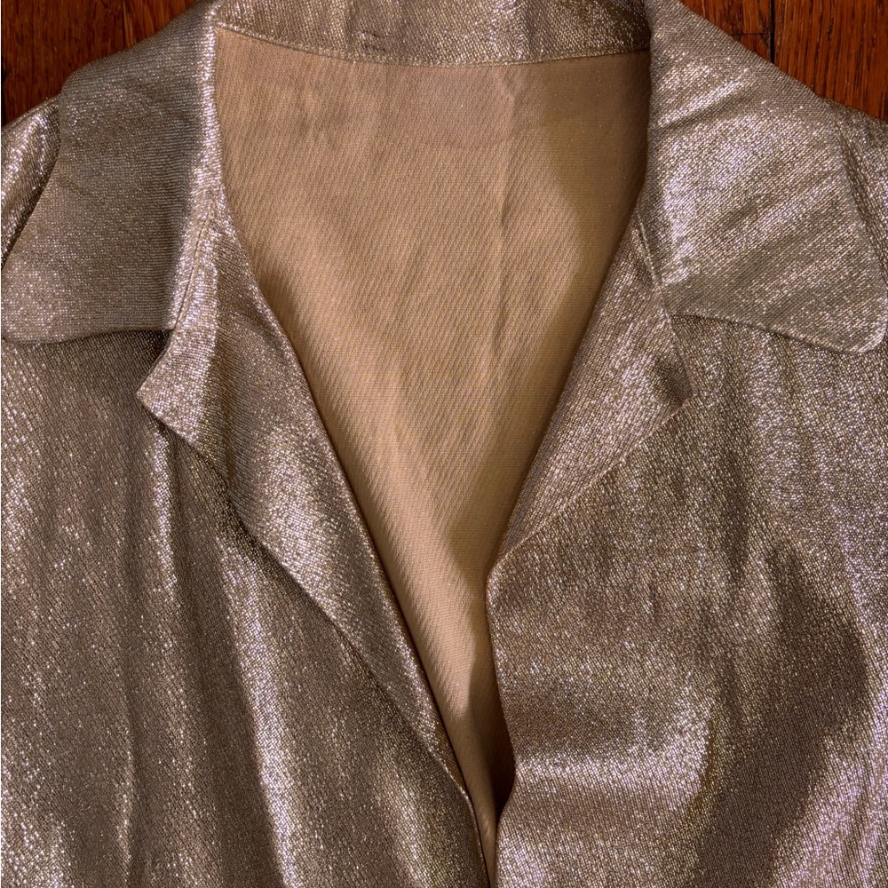 Vintage mod mad men Elegant Gold Women's cropped Jacket - Picture 4 of 6